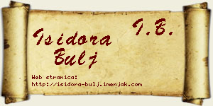 Isidora Bulj vizit kartica